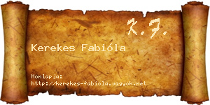 Kerekes Fabióla névjegykártya